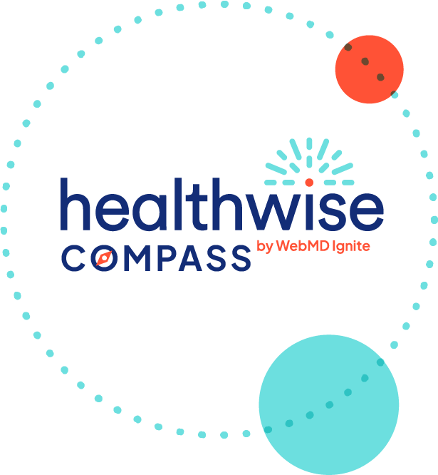 Graphic showing Healthwise Compass digital health solution logo