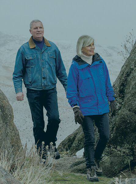 Older couple hiking